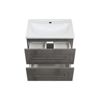 Марта - 60 Тумба подвесная 2 ящ. темный бетон / раковина