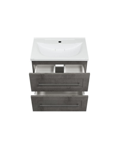 Марта - 60 Тумба подвесная 2 ящ. темный бетон / раковина