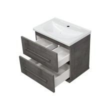 Марта - 60 Тумба подвесная 2 ящ. темный бетон / раковина