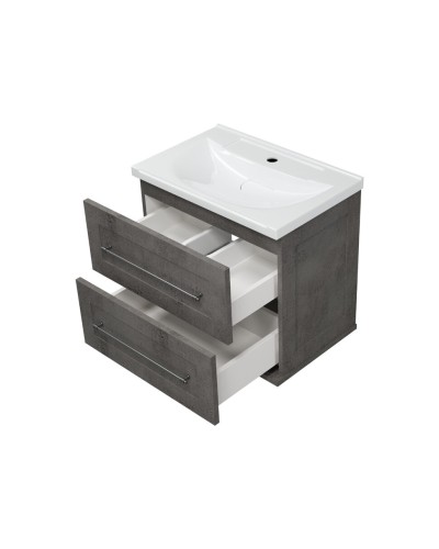 Марта - 60 Тумба подвесная 2 ящ. темный бетон / раковина