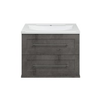 Марта - 70 Тумба подвесная 2 ящ. темный бетон / раковина