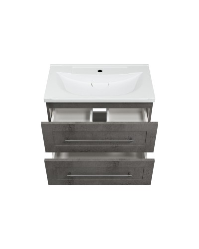 Марта - 70 Тумба подвесная 2 ящ. темный бетон / раковина