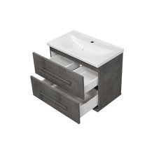 Марта - 70 Тумба подвесная 2 ящ. темный бетон / раковина