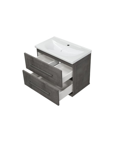 Марта - 70 Тумба подвесная 2 ящ. темный бетон / раковина