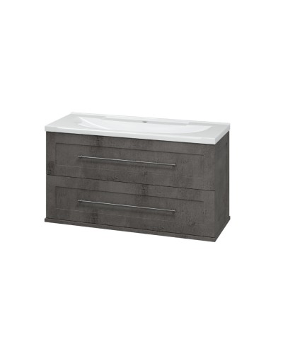 Марта -100 Тумба подвесная 2 ящ. темный бетон / раковина