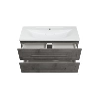 Марта -100 Тумба подвесная 2 ящ. темный бетон / раковина