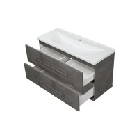Марта -100 Тумба подвесная 2 ящ. темный бетон / раковина