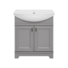 Лувр - 85 Тумба напольная, серая / раковина