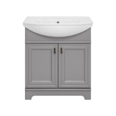 Лувр - 85 Тумба напольная, серая / раковина