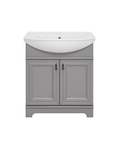 Лувр - 85 Тумба напольная, серая / раковина