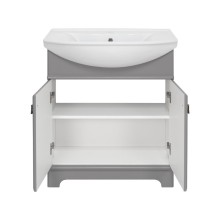 Лувр - 85 Тумба напольная, серая / раковина