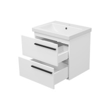 Ненси - 60 Тумба подвесная 2 ящ белая мат. эмаль