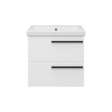 Ненси - 60 Тумба подвесная 2 ящ белая мат. эмаль / раковина