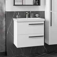 Ненси - 60 Тумба подвесная 2 ящ белая мат. эмаль / раковина
