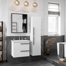 Ненси - 60 Тумба подвесная 2 ящ белая мат. эмаль / раковина