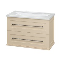 Марта - 80 Тумба подвесная 2 ящ. бежевый (эмаль) / раковина