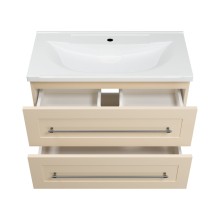 Марта - 80 Тумба подвесная 2 ящ. бежевый (эмаль) / раковина