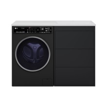 GRAFIT - 60 Тумба напольная 3 ящ. Графит под стиральную машину / раковина Даллас 130 правая