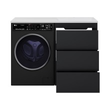 GRAFIT - 60 Тумба напольная 3 ящ. Графит под стиральную машину / раковина Даллас 130 правая