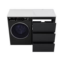 GRAFIT - 60 Тумба напольная 3 ящ. Графит под стиральную машину / раковина Даллас 130 правая