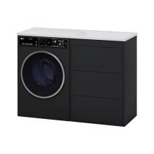 GRAFIT - 60 Тумба напольная 3 ящ. Графит под стиральную машину / раковина Даллас 130 правая