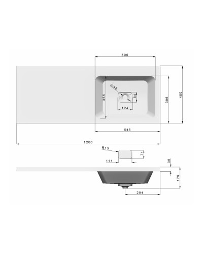 GRAFIT - 60 Тумба напольная 3 ящ. Графит под стиральную машину / раковина Даллас 130 правая