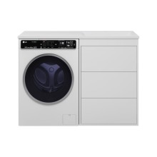 GRAFIT - 60 Тумба напольная 3 ящ. БЕЛАЯ под стиральную машину / раковина Даллас 120  правая