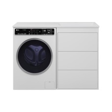 GRAFIT - 60 Тумба напольная 3 ящ. БЕЛАЯ под стиральную машину / раковина Даллас 120  правая