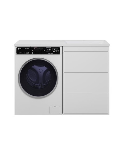 GRAFIT - 60 Тумба напольная 3 ящ. БЕЛАЯ под стиральную машину / раковина Даллас 120  правая