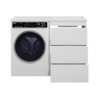 GRAFIT - 60 Тумба напольная 3 ящ. БЕЛАЯ под стиральную машину / раковина Даллас 120  правая