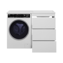 GRAFIT - 60 Тумба напольная 3 ящ. БЕЛАЯ под стиральную машину / раковина Даллас 120  правая