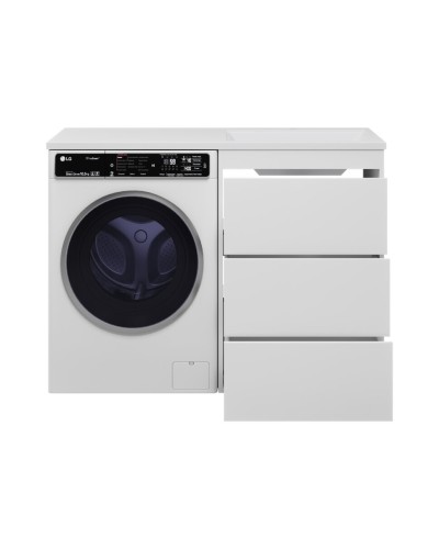 GRAFIT - 60 Тумба напольная 3 ящ. БЕЛАЯ под стиральную машину / раковина Даллас 120  правая