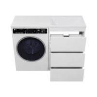 GRAFIT - 60 Тумба напольная 3 ящ. БЕЛАЯ под стиральную машину / раковина Даллас 120  правая