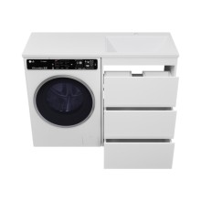 GRAFIT - 60 Тумба напольная 3 ящ. БЕЛАЯ под стиральную машину / раковина Даллас 120  правая