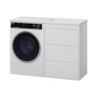 GRAFIT - 60 Тумба напольная 3 ящ. БЕЛАЯ под стиральную машину / раковина Даллас 120  правая