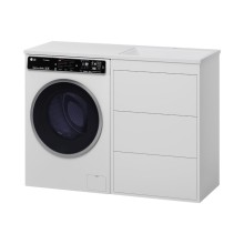 GRAFIT - 60 Тумба напольная 3 ящ. БЕЛАЯ под стиральную машину / раковина Даллас 120  правая