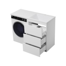 GRAFIT - 60 Тумба напольная 3 ящ. БЕЛАЯ под стиральную машину / раковина Даллас 120  правая
