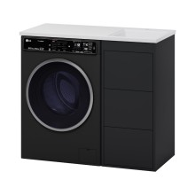 GRAFIT - 40 Тумба напольная 3 ящ. Графит под стиральную машину / раковина Камилла левая