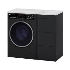 GRAFIT - 40 Тумба напольная 3 ящ. Графит под стиральную машину / раковина Камилла левая