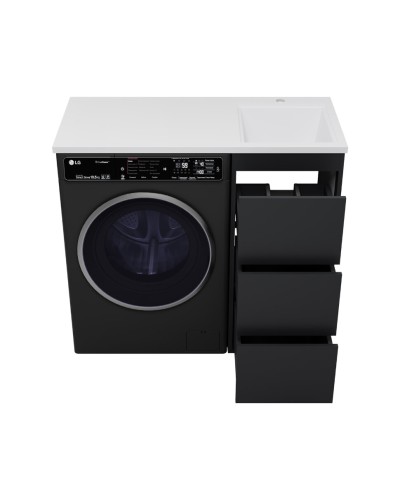 GRAFIT - 40 Тумба напольная 3 ящ. Графит под стиральную машину / раковина Камилла левая