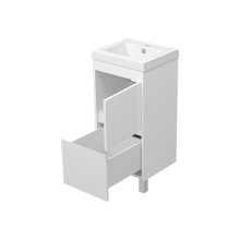 Алиса - 40 тумба 1 ящ. напольная белая эмаль / раковина