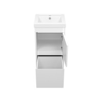 Алиса - 40 тумба 1 ящ. напольная белая эмаль / раковина