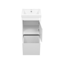 Алиса - 40 тумба 1 ящ. напольная белая эмаль / раковина