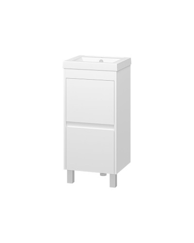 Алиса - 40 тумба 1 ящ. напольная белая эмаль / раковина