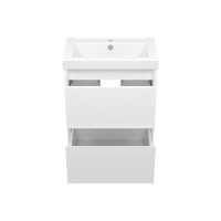 Алиса - 50 тумба 2 ящ. подвесная белая эмаль / раковина