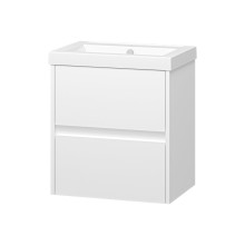 Алиса - 50 тумба 2 ящ. подвесная белая эмаль / раковина