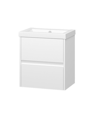 Алиса - 50 тумба 2 ящ. подвесная белая эмаль / раковина