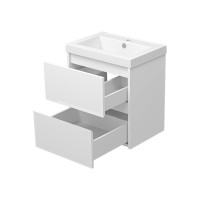 Алиса - 50 тумба 2 ящ. подвесная белая эмаль / раковина
