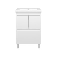 Алиса - 58 тумба 1 ящ. напольная белая эмаль / раковина