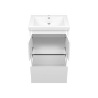 Алиса - 58 тумба 1 ящ. напольная белая эмаль / раковина